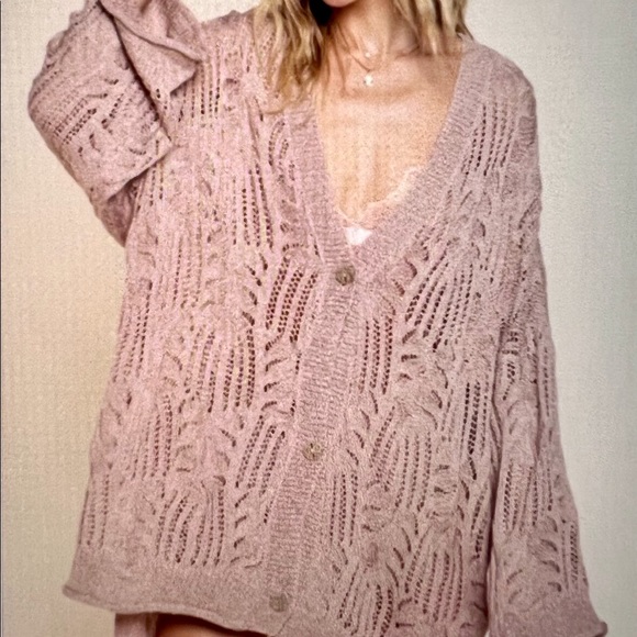 Oversized Mauve Cardigan - Picture 3 of 5